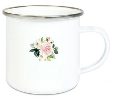 Preview: ♥ Tasse Becher Emailletasse goldiger Kranz, Schön, dass es Dich gibt! Dankeschön, Geburtstag, Vatertag, Abschied, Jubiläum, Geschenk, Becher von Lüttentüddel